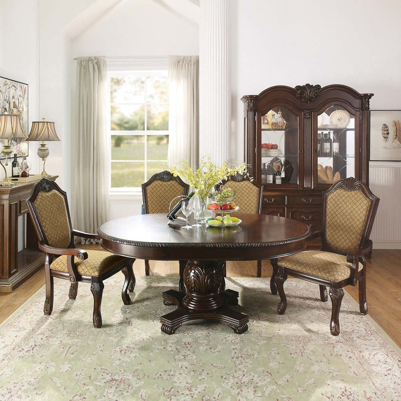Chateau De Ville Arm Chair 2Pc, Fabric & Espresso Finish Acme
