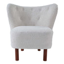 Zusud Accent Chair, White Teddy Sherpa Acme