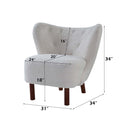 Zusud Accent Chair, White Teddy Sherpa Acme
