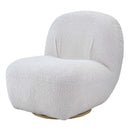 Yedaid Accent Chair w/Swivel, White Teddy Sherpa Acme