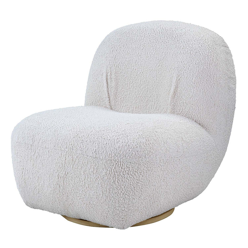 Yedaid Accent Chair w/Swivel, White Teddy Sherpa Acme