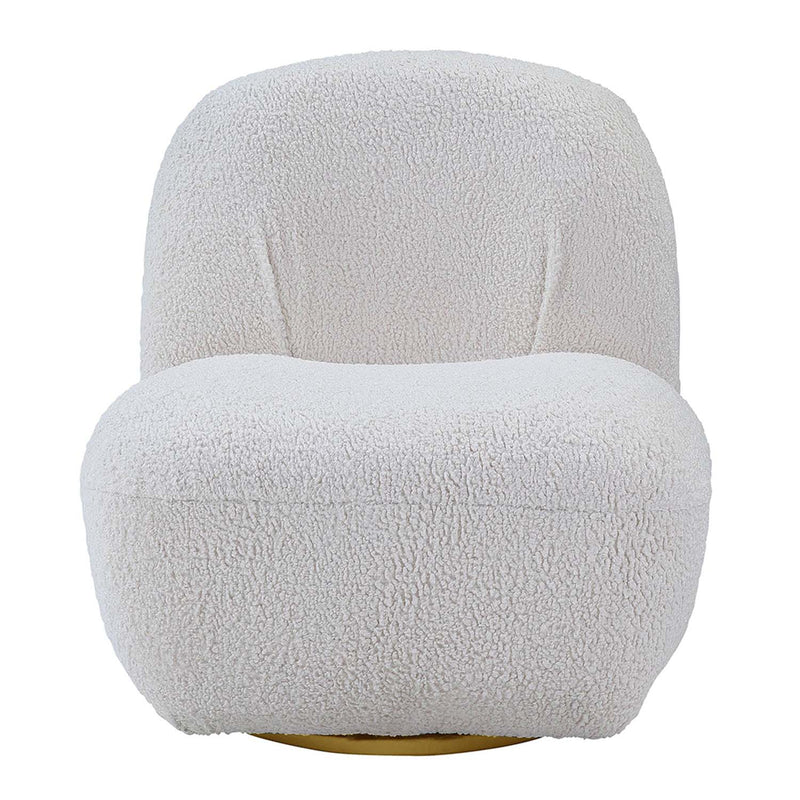 Yedaid Accent Chair w/Swivel, White Teddy Sherpa Acme