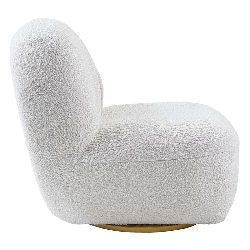 Yedaid Accent Chair w/Swivel, White Teddy Sherpa Acme