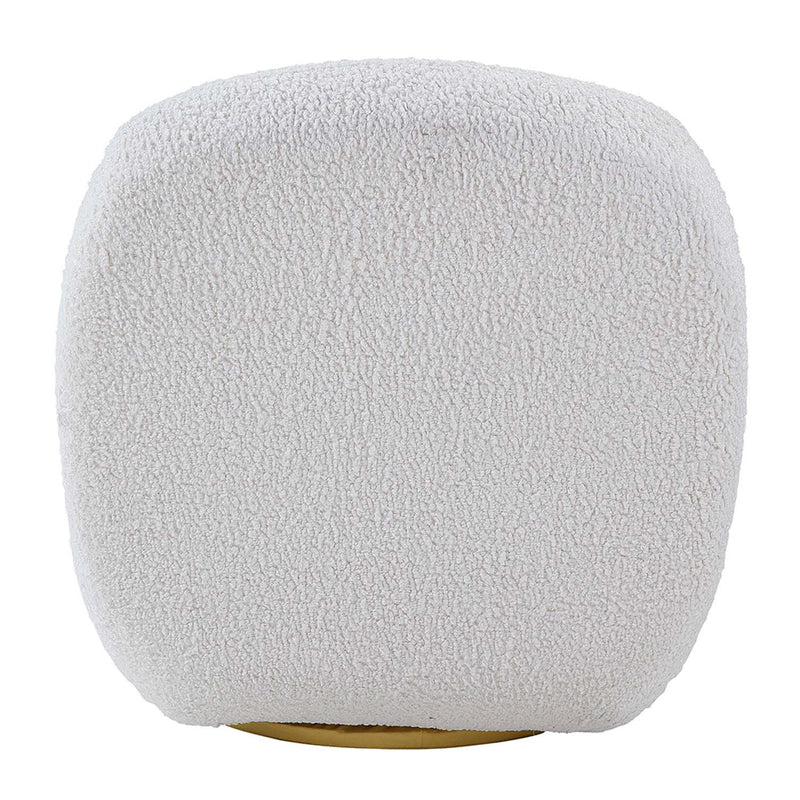 Yedaid Accent Chair w/Swivel, White Teddy Sherpa Acme
