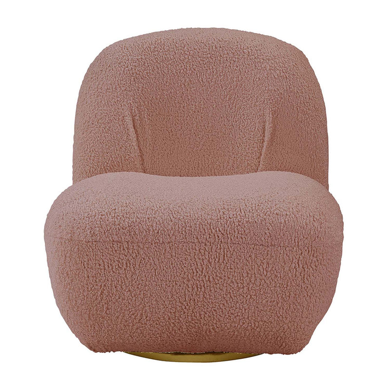 Yedaid Accent Chair w/Swivel, Pink Teddy Sherpa Acme