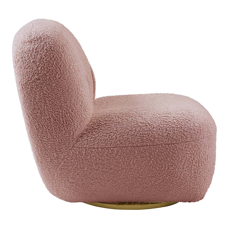 Yedaid Accent Chair w/Swivel, Pink Teddy Sherpa Acme