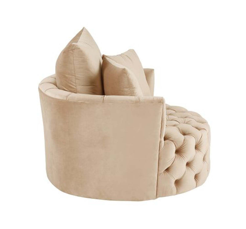 Zunyas Accent Chair w/Swivel, Beige Velvet Acme