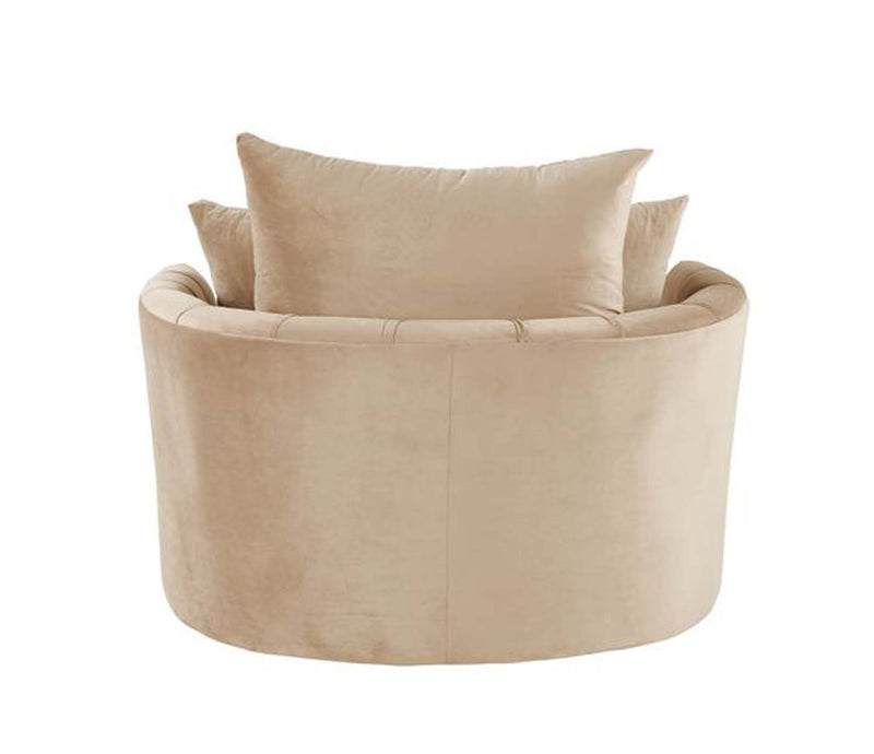 Zunyas Accent Chair w/Swivel, Beige Velvet Acme