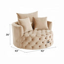 Zunyas Accent Chair w/Swivel, Beige Velvet Acme