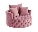 Zunyas Accent Chair w/Swivel, Pink Velvet Acme