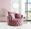 Zunyas Accent Chair w/Swivel, Pink Velvet Acme