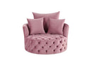 Zunyas Accent Chair w/Swivel, Pink Velvet Acme