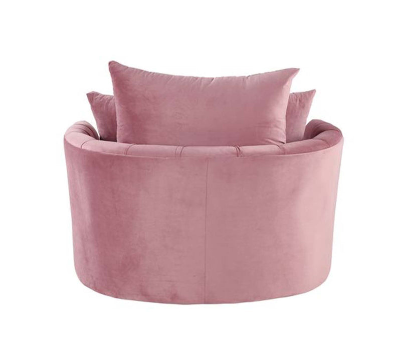 Zunyas Accent Chair w/Swivel, Pink Velvet Acme