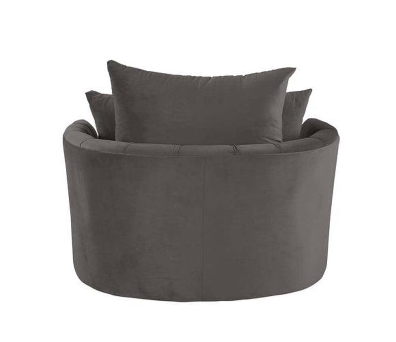 Zunyas Accent Chair w/Swivel, Gray Velvet Acme