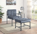 Brantley Accent Chair, Gray Velvet & Sandy Gray Finish Acme