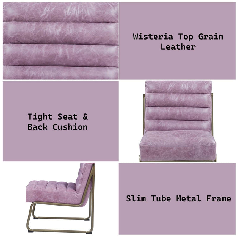 Loria Accent Chair, Wisteria Top Grain Leather Acme