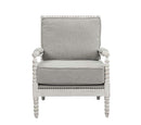 Saraid Accent Chair, Gray Linen & Light Oak Finish Acme