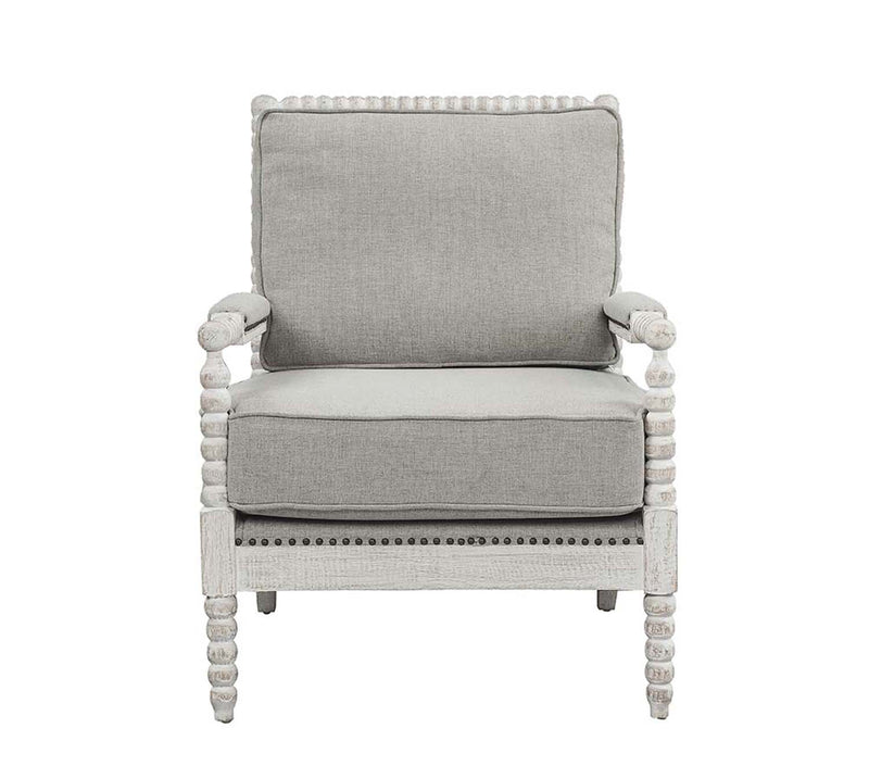 Saraid Accent Chair, Gray Linen & Light Oak Finish Acme