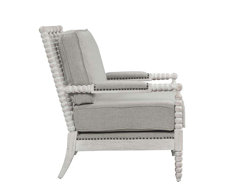 Saraid Accent Chair, Gray Linen & Light Oak Finish Acme