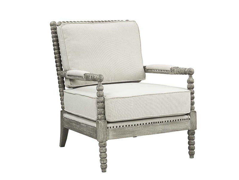 Saraid Accent Chair, Beige Linen & Gray Oak Finish Acme