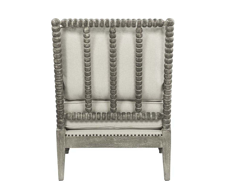 Saraid Accent Chair, Beige Linen & Gray Oak Finish Acme
