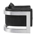 Betla Accent Chair, Black Top Grain Leather & Aluminum Acme