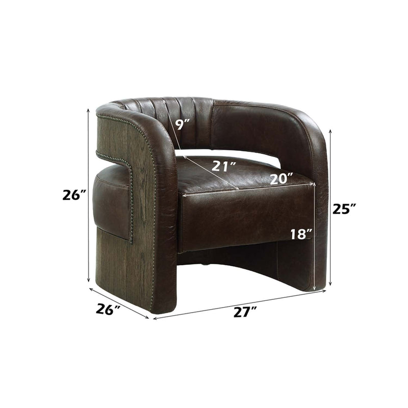 Feyre Accent Chair, Espresso Top Grain Leather Acme