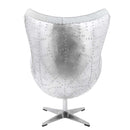 Brancaster Accent Chair w/Swivel, Vintage White Top Grain Leather &  Aluminum Acme