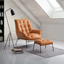 Zusa Accent Chair & Ottoman, Sandstone Top Grain Leather Acme