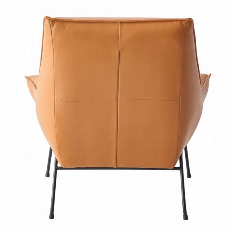 Zusa Accent Chair & Ottoman, Sandstone Top Grain Leather Acme