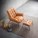 Zusa Accent Chair & Ottoman, Sandstone Top Grain Leather Acme