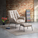 Zusa Accent Chair & Ottoman, Khaki Top Grain Leather Acme
