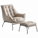 Zusa Accent Chair & Ottoman, Khaki Top Grain Leather Acme