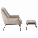 Zusa Accent Chair & Ottoman, Khaki Top Grain Leather Acme