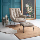 Zusa Accent Chair & Ottoman, Khaki Top Grain Leather Acme