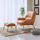 Jabel Accent Chair & Ottoman, Sandstone Top Grain Leather Acme