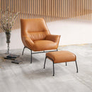 Jabel Accent Chair & Ottoman, Sandstone Top Grain Leather Acme