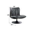 Piotr Accent Chair w/Swivel, Black Top Grain Leather Acme