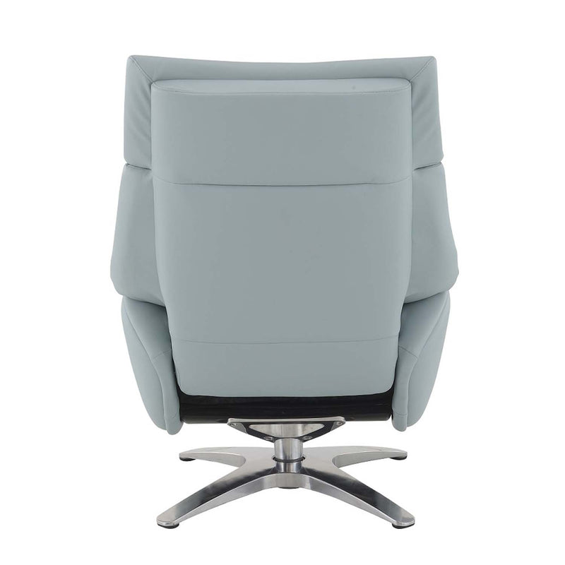 Janella Motion Accent Chair w/Swivel & Ottoman, Babyblue Leather Acme