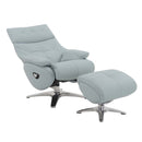 Janella Motion Accent Chair w/Swivel & Ottoman, Babyblue Leather Acme