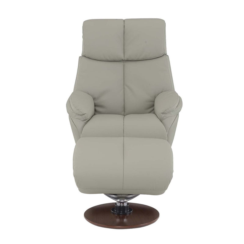 Kandoro Motion Accent Chair w/Swivel & Ottoman, Gray Leather Acme