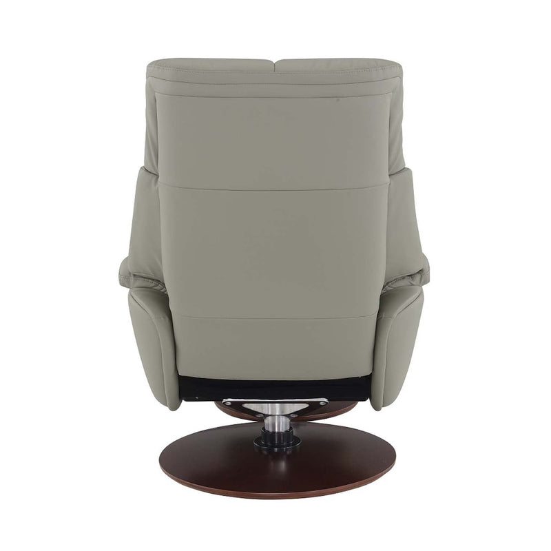 Kandoro Motion Accent Chair w/Swivel & Ottoman, Gray Leather Acme