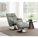 Kandoro Motion Accent Chair w/Swivel & Ottoman, Gray Leather Acme