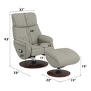Kandoro Motion Accent Chair w/Swivel & Ottoman, Gray Leather Acme
