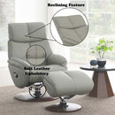 Kandoro Motion Accent Chair w/Swivel & Ottoman, Gray Leather Acme