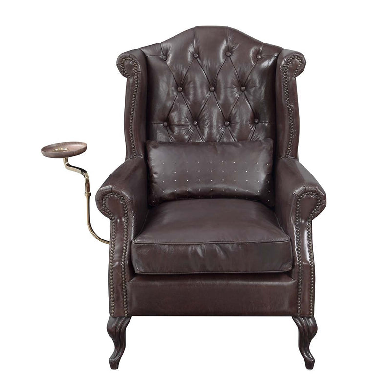 Pino Accent Chair, Vintage Brown Top Grain Leather Acme