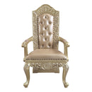 Vatican Arm Chair 2Pc, Faux Leather & Champagne Silver Finish Acme
