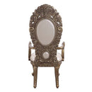 Constantine Arm Chair 2Pc, Faux Leather , Brown & Gold Finish Acme