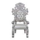 Valkyrie Arm Chair 2Pc, Faux Leather & Antique Platinum Finish Acme