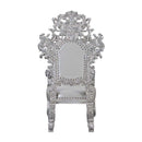 Valkyrie Arm Chair 2Pc, Faux Leather & Antique Platinum Finish Acme